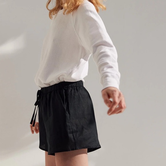 Unsubscribed Black Linen Hot Short Size 8 - Picture 2 of 11